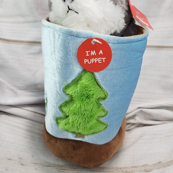 ๐SOLD๐ Aurora Wolf Husky Dog Pop Up Hand Puppet Plush Toy 10 Inch 2015 New - Picture 5 of 13